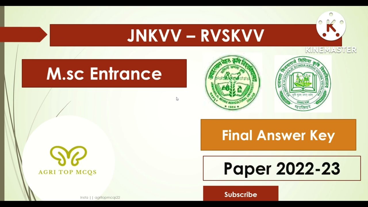 Jnkvv Rvskvv M sc Entrance Exam 2022 23 Final Answer Key YouTube jnkvv-rvskvv-m-sc-entrance-exam-2022-23-final-answer-key-youtube