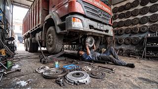 Inside Heavy Truck Dual Disc Clutch Overhaul & Machining by an Afghan Mechanic!