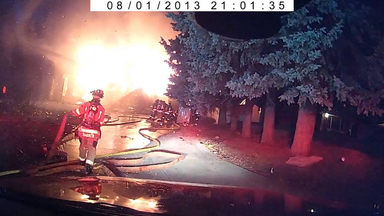Boise Hill Road fire collapse caught on tape YouTube