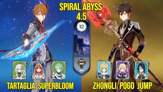 C0 Tartaglia Superbloom & C0 Zhongli Pogo Jump | Genshin Impact Spiral Abyss Version 4.5