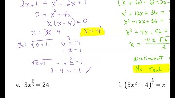 4.4 Radical Equations and Inequalities