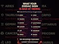 What your zodiac sign is bad at Hiding!