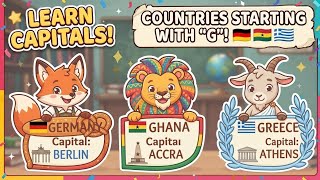 🌍✨ Can YOU Guess These G Countries & Capitals! Cute Characters Challenge! 🎮🔥#country #capital #4k