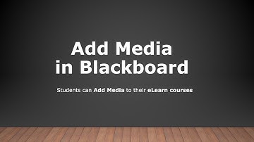 Add Media in Blackboard