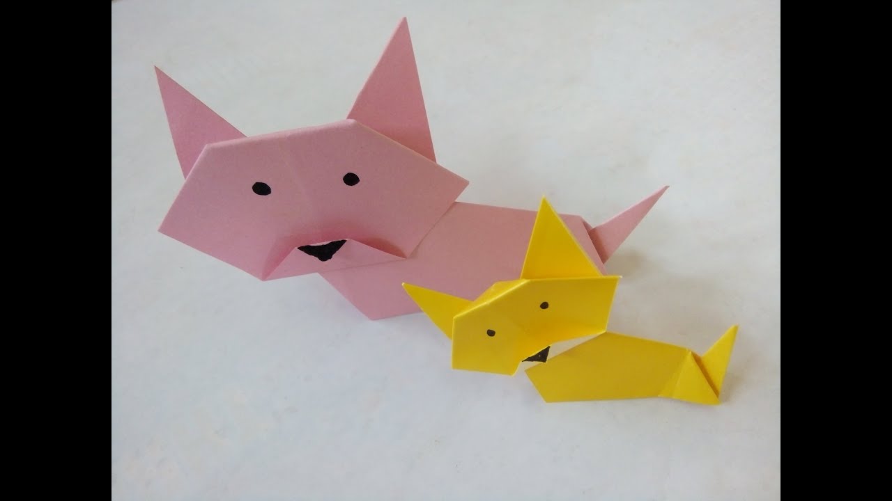 Прыгающий котик из бумаги оригами