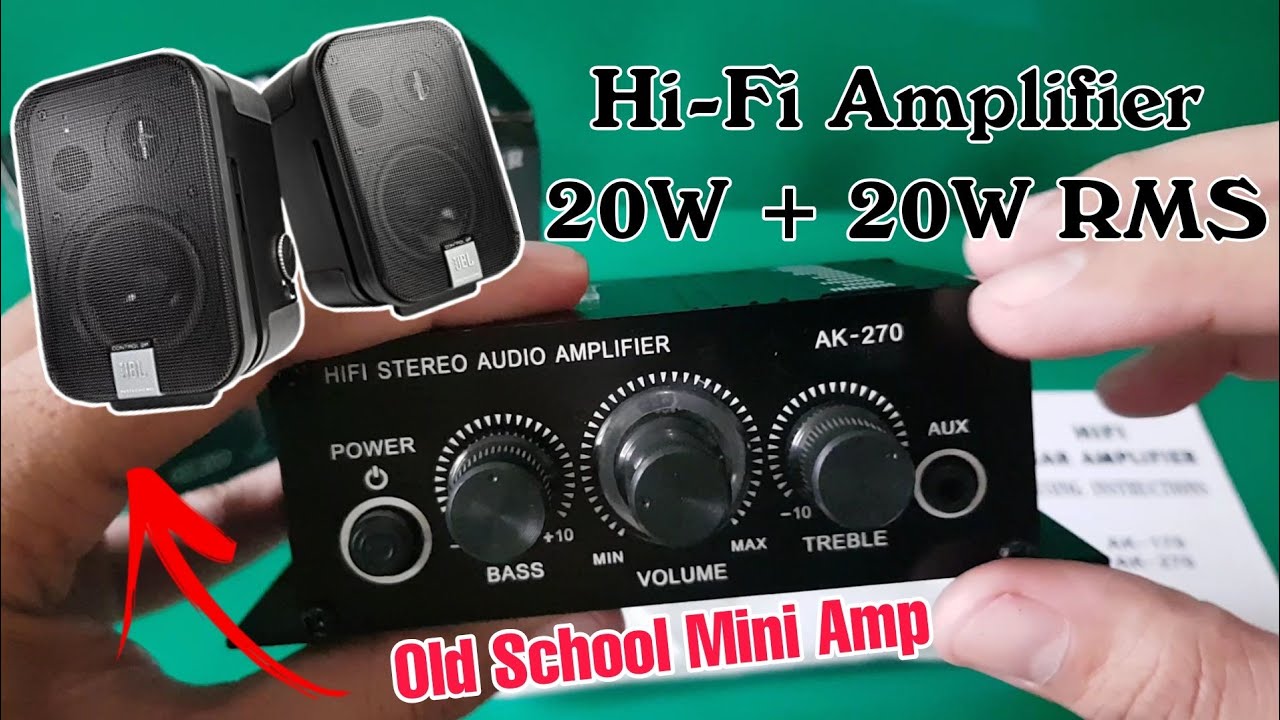 AK270 Mini amplificateur de puissance stéréo 2 canaux Audio amplificateur  de son Portable entrée AUX haut-parleur ampli pour voiture et maison 