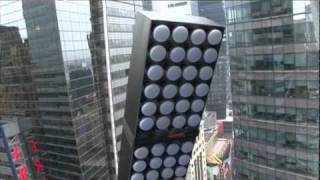 The numeral '1' arrives and is installed in Times Square