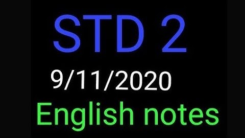 std 2 ENGLISH Class answers and notes today kite victers channel
