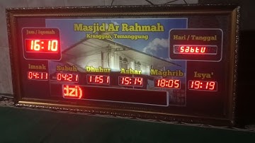 JWS Jam waktu sholat seven segment + Running text JUMBO 120X50cm. SETTING VIA ANDROID