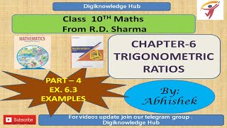 Trigonometric Ratios | Examples | Exercise 6.3 | Part - 4 | Chapter 6 | Maths | Class 10 | RD Sharma screenshot 5