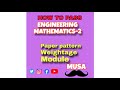 HOW TO PASS ENGINEERING MATHAMATICS-2 | MODULES, WEIGHTAGE, PAPER PATTERN EXPLANATION | MUSA