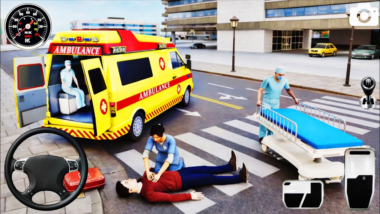 Ambulance Driving City Rescue Simulator 3d 2025 - 911 Us Emargency Ambulance Game - Android Gameplay