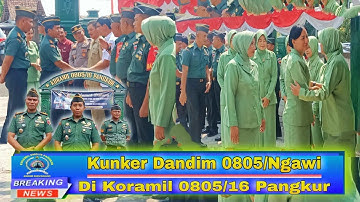 Danramil 0805/16 Pangkur  Beserta Anggota Sambut Kunjungan Kerja Dandim 0805/Ngawi