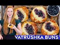 Blueberry & Cheese Vatrushka Buns Recipe - Ukrainian Pastries