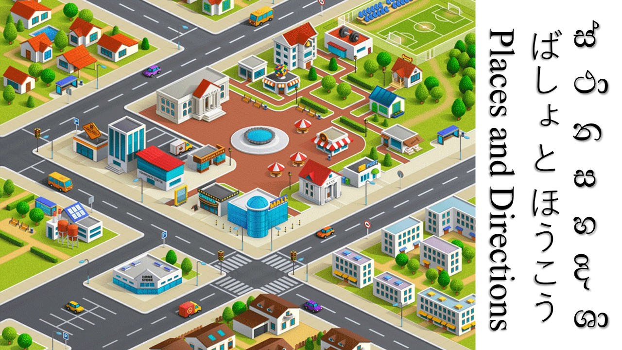 ②　මාර්ග විස්තර කියවීම සහ තේරුම් ගැනීම ඉගෙනගමු | Places & Directions Lesson　ばしょと　ほうこう