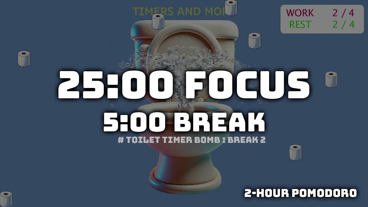 25 Min Pomodoro Timer - 5 Min Break | 2 Hour Deep Focus Study Session ...