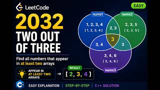 LeetCode 2032 Explained in C++ | Two Out of Three | Hash Set Solution