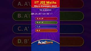 Union &amp; Intersection of Set A And B? | Set &amp; Relation | Micro Concepts IIT JEE 2027