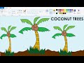 How to draw Coconut Tree in Ms Paint | Palm Tree in Ms Paint