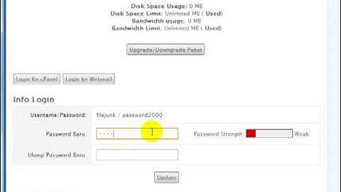 ganti password cpanel