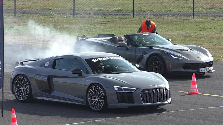 DRAGRACE | Nardo Grey Audi R8 V10 Plus vs. Audi RS6 vs. RS3 8V vs. 911 Turbo vs. Corvette C7