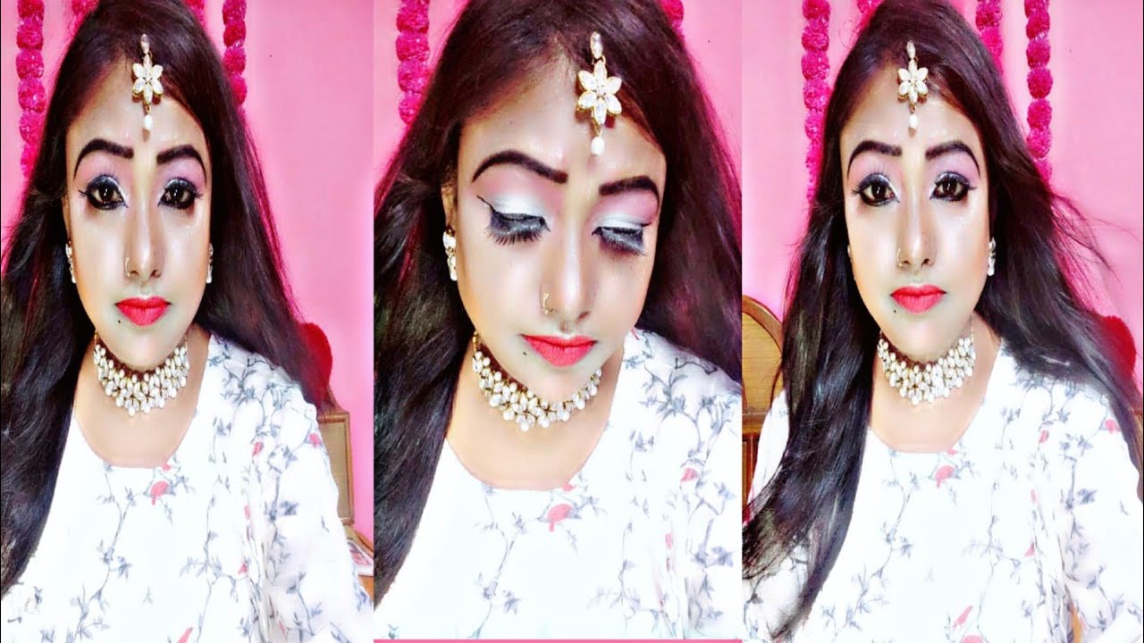 How To Do Parlour Makeup At Home In Hindi//Saste me PARLOUR jaisa ...