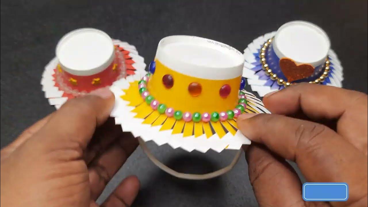 Beautiful DIY Basket and Cap Using Paper Cup Disposable coffee cup