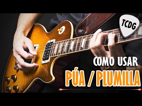 Aprender como tocar guitarra electrica facil: Como usar pua /plumilla (2) acordes la cuerda TCDG