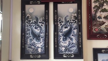 Tranh Cá Chép Lý Ngư Vọng Nguyệt Quyền Gốm Bát Tràng