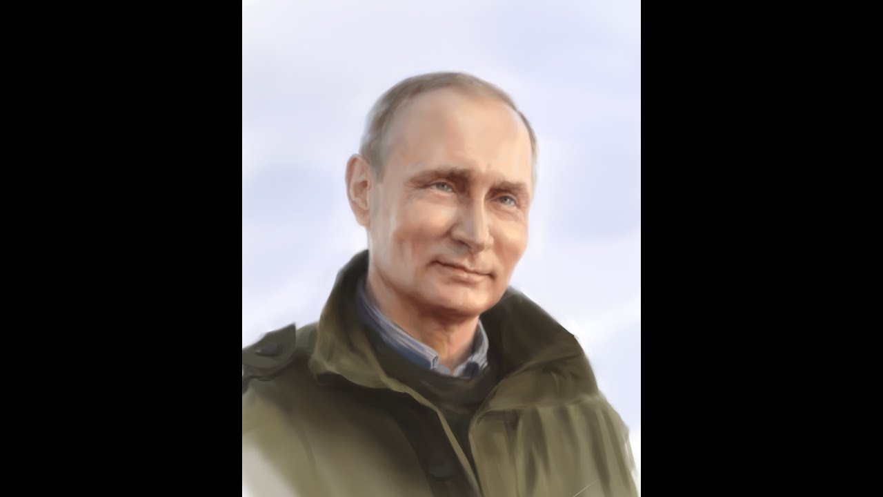 Художник Божена Доду. Процесс рисования портрета Владимира Путина ...