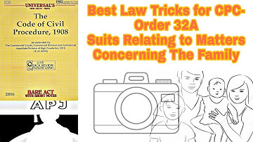 Best Law Tricks for CPC- Order 32A Suits Relating To Matters Concerning The Family