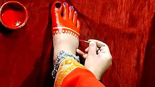 Bengali Alta Design Payer Simple And Easy Mehndi Alta Design Payer