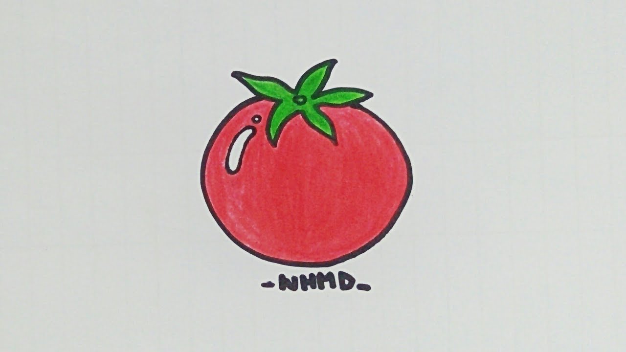 วาดรูปมะเขือเทศ How to draw a tomato