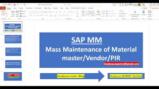 SAP MM- Mass maintenance of Material master/Vendor/PIR- Explanation for Beginners/Experienced level