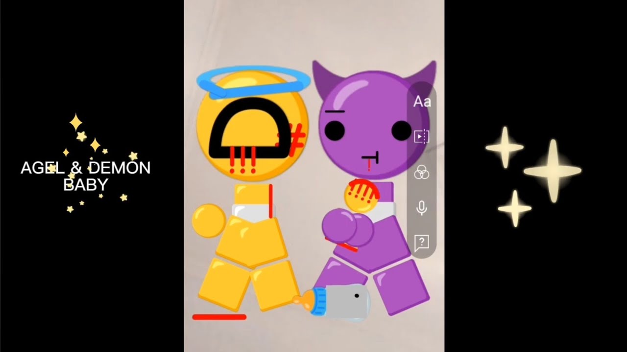 Angel and Demon emoji baby story
