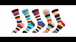 Mens Dress Cool Colorful Fancy Novelty Funny Casual Combed Cotton Crew Socks Pack