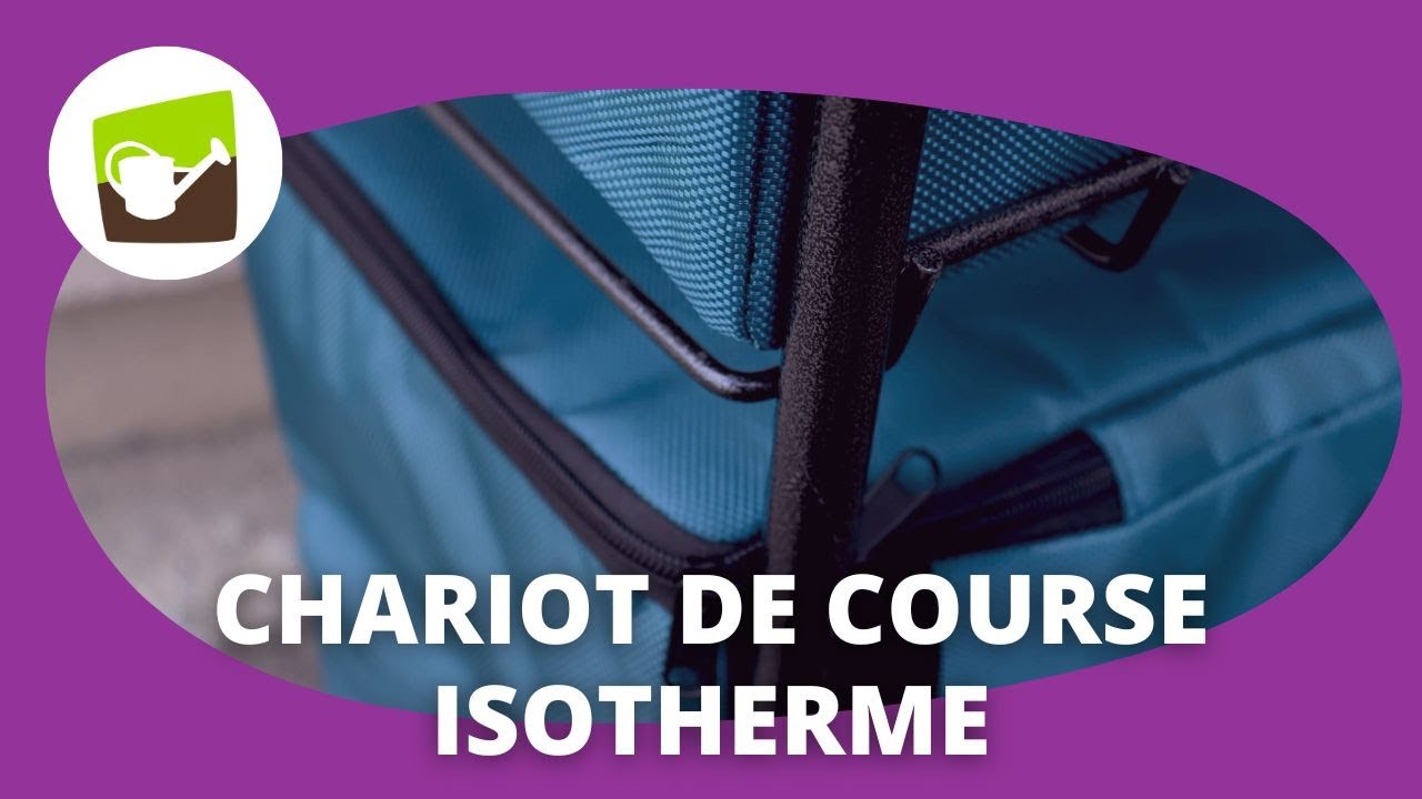 Sac de courses isotherme blanc (45L) avec fermeture zippée et message