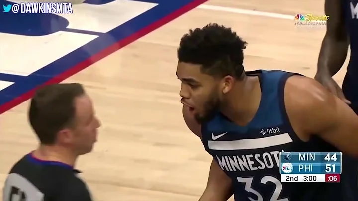 Karl Anthony Towns vs Joel Embiid BiGS Duel 2018.3.24 KAT With 15, Embiid With 18! | FreeD