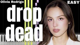 Drop Dead - Olivia Rodrigo | EASY Piano Tutorial for Beginners (Sheet Music)