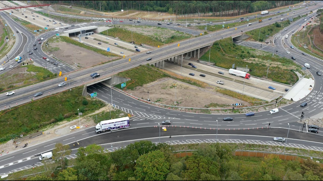 M25 Junction 10 Progress | September 2025 Drone Update | A3 Interchange Transformation in Surrey