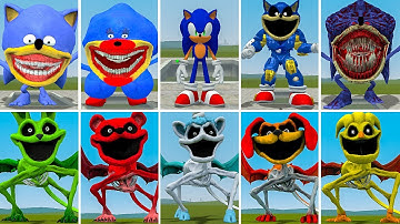 SONIC SMILING CRITTERS POPPY PLAYTIME CHAPTER 3 VS ALL DRAGON POPPY 4 FAMILY ? in Garrysmod!,...