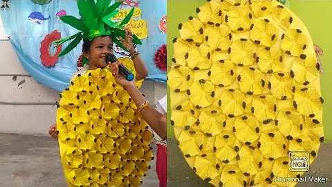 Pineapple making for fancy dress competition