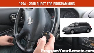 How To Program A Nissan Quest Remote Key Fob 1996 2010 Youtube