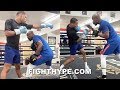 FLOYD MAYWEATHER & DEVIN HANEY GOING HARD ON THE MITTS; MORE VETERAN TRICKS BEING TAUGHT BY TBE