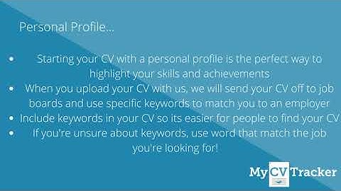 CV advice - My CV Tracker