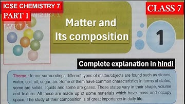 MATTER AND ITS COMPOSITION | ICSE CLASS 7 CHEMISTRY | PART 1 |