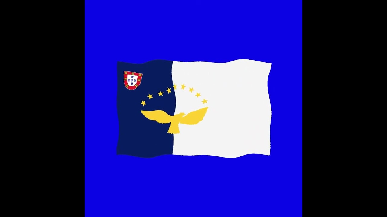 Azores Islands 2d flag green screen flag animat
