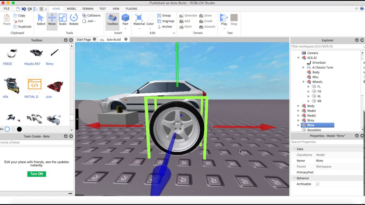 Roblox Car Tutorial A Chassis Wheel Swap Youtube - work rims roblox