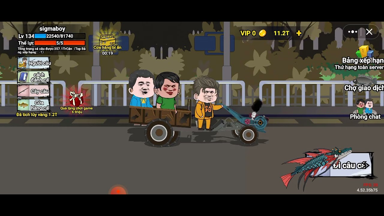 Đợi cày chiêu thứ 10 lâu quá qua map sk lọc cá vs   thiên tinh nhân đôi số cá là một lúc đủ lun=))))