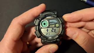 Casio WS-1500H - Ustawienia zegarka - Faza księżyca, aktywność ryb, godzina, alarm, timer i dualtime